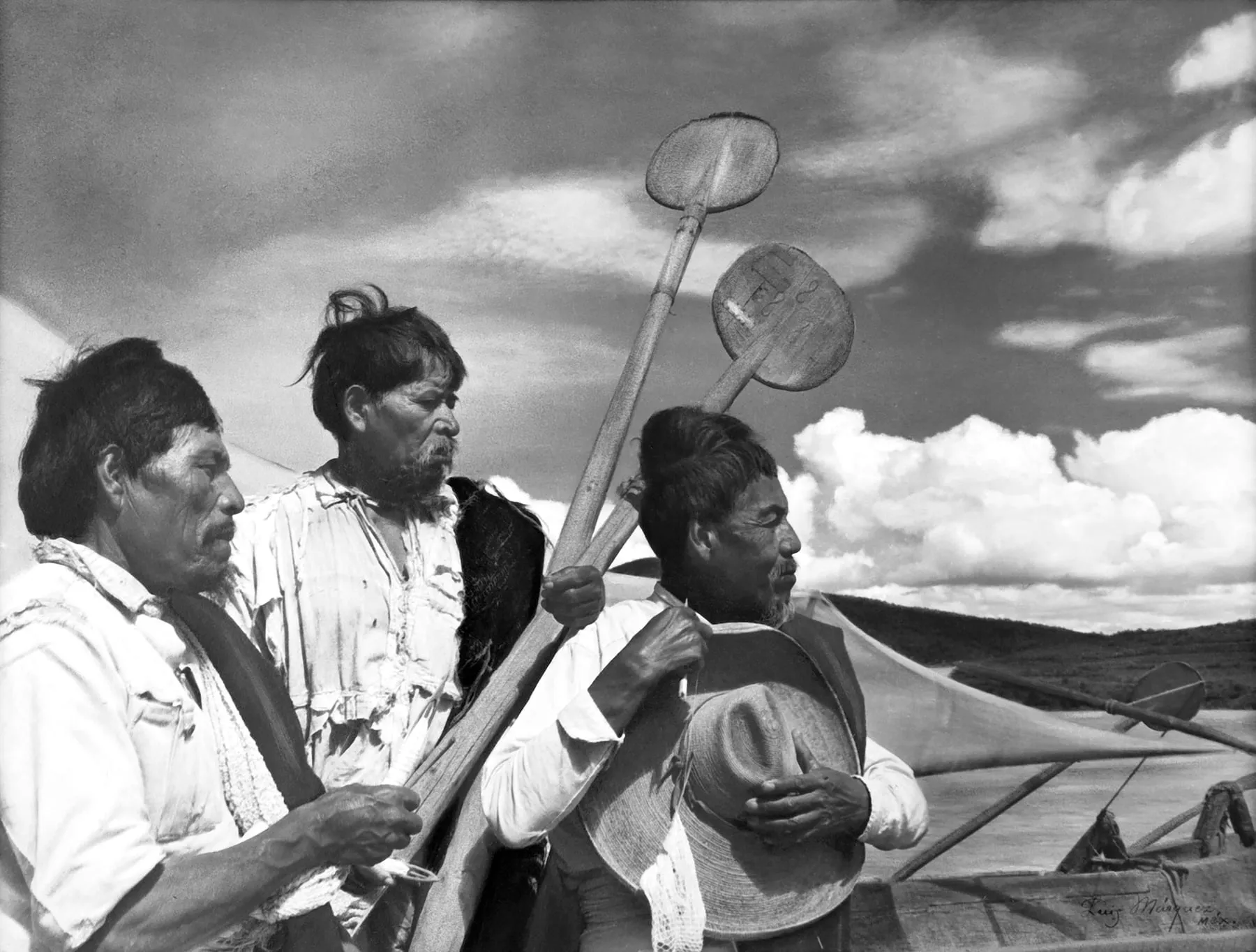 Los patriarcas, durante el rodaje de Janitzio (1935)